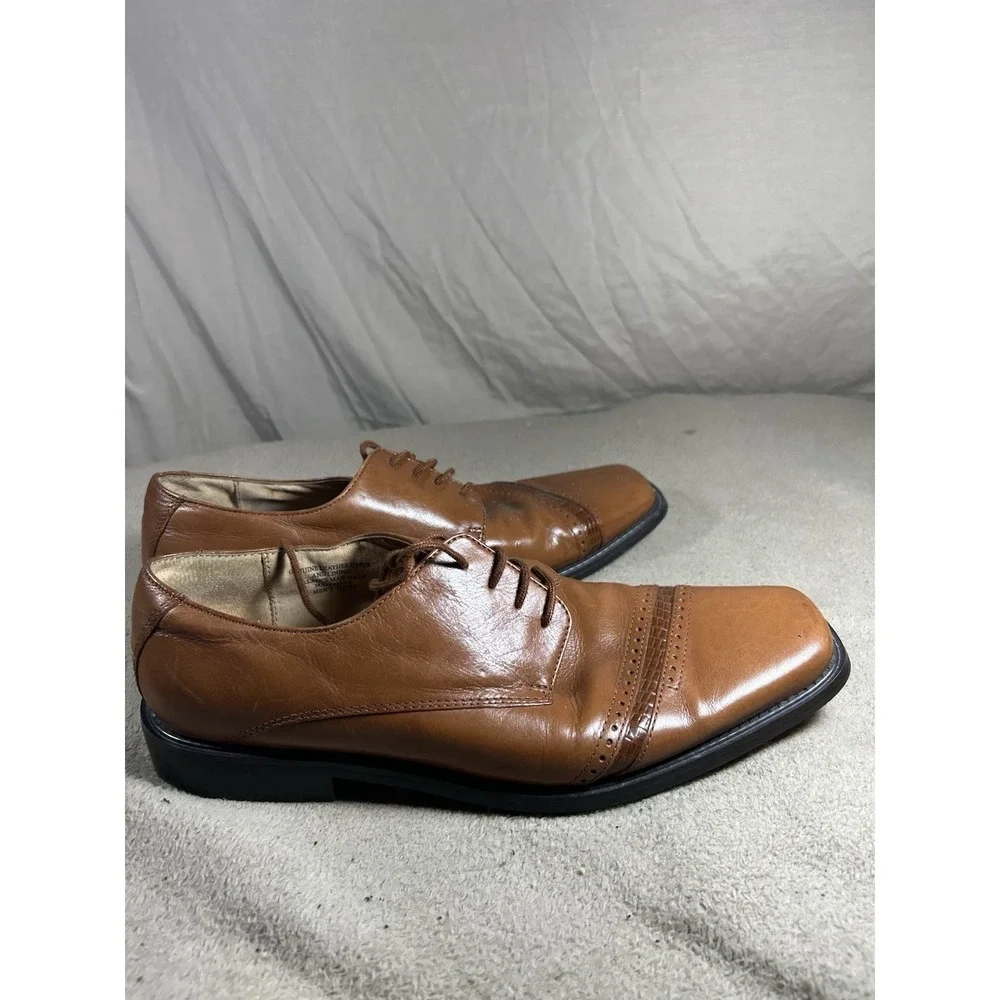Giorgio Brutini Classics Men's Brown Leather Lace Up Cap Toe Oxfords Sz 8.5 D